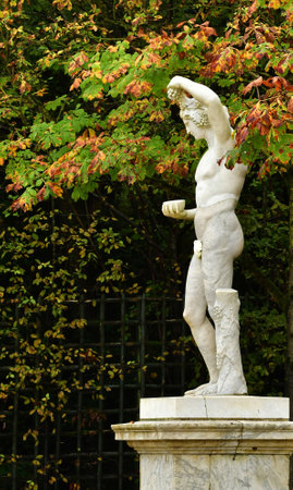 Versailles; France - October 27 2023: marble statue in the castle parkのeditorial素材