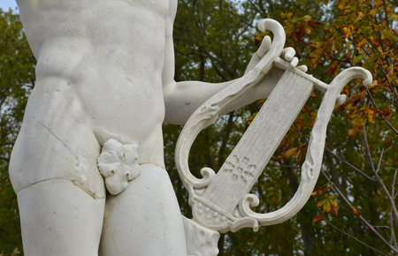 Versailles; France - October 27 2023: marble statue in the castle parkのeditorial素材