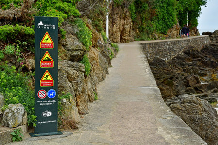 Dinard; France - July 30 2023: the sea frontの写真素材