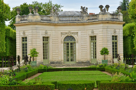 Versailles; France - August 19 2023: French Pavillion in the park in the Marie Antoinette estateのeditorial素材