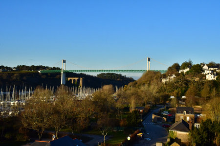 La Roche Bernard, France - January 2 2025: the picturesque city center