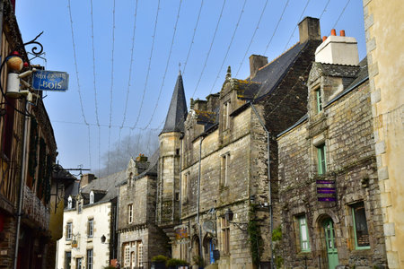 Rochefort-en-Terre, France - January 2, 2025: the picturesque city centerのeditorial素材