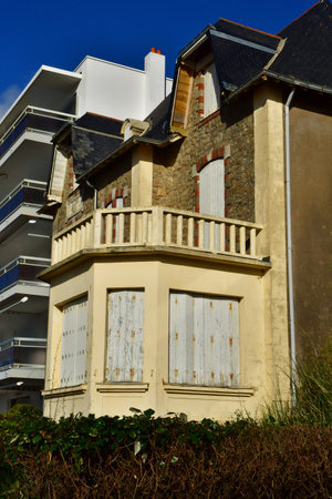 Pornichet, France - January 2 2025: old house on the seafrontのeditorial素材