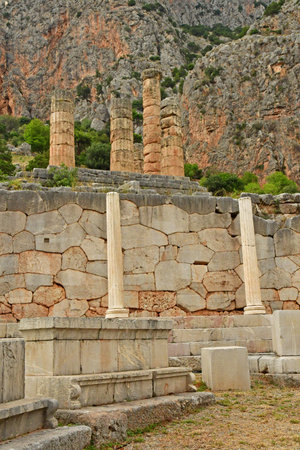 Delphi; Greece - August 31 2022: the archaeological site
