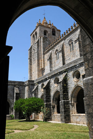 Evora, Portugal - July 3 2010: the picturesque cathedral