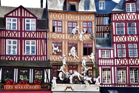 Rouen, France - June 13 2023: the picturesque Vieux Marche squareのeditorial素材