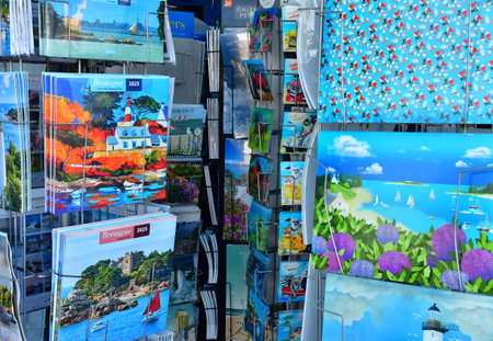 Le Croisic, France - January 2, 2025: souvenir shop in the city center