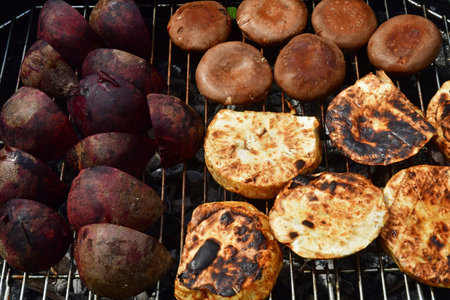 Saint-Malo; France - July 30 2023: a barbecue in a gardenのeditorial素材