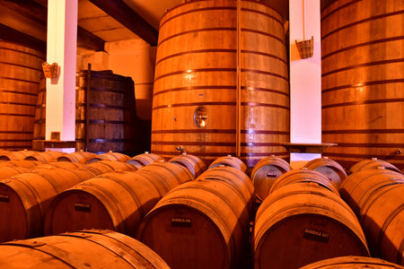 Favaios, Portugal - March 26 2022: the Adega cooperativa Favaios