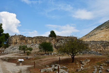 Mycenae; Greece - August 30 2022: the archaeological site