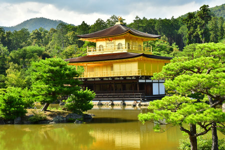 Kyoto; Japan - August 10 2024: the Kinkaku Ji, the Golden Pavilionのeditorial素材