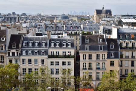 Paris; France - October 10 2024: the city seen from the Pompidou Center