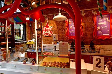 London; England - May 28 2023: ice cream shop in The Camden marketのeditorial素材