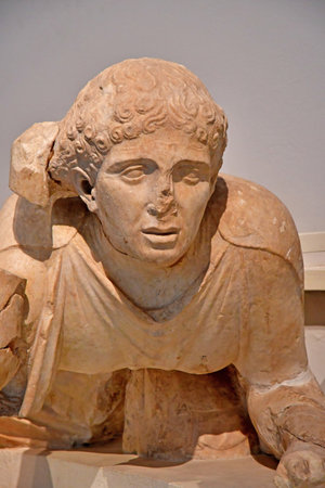 Ancient Olympia; Greece - August 30 2022: museum of the archaeological site