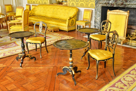 Versailles; France - August 19 2023: Louis Philippe Family Drawing Room in the Grand Trianonのeditorial素材