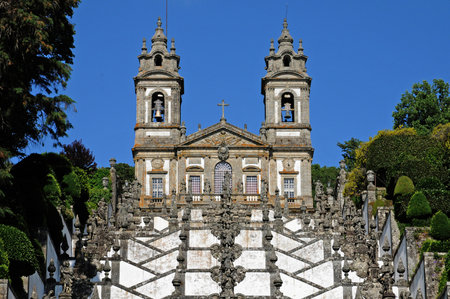 Braga, Portugal - July 3 2010: the picturesque Bom Jesus Sanctuaryのeditorial素材