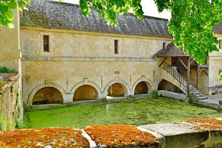 Chaussy, France - May 2 2025: renaissance castle in the Villarceaux estateのeditorial素材