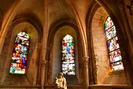 Les Andelys, France - April 4, 2025: the Saint Sauveur churchのeditorial素材