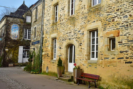 Rochefort-en-Terre, France - January 2, 2025: the picturesque city centerのeditorial素材