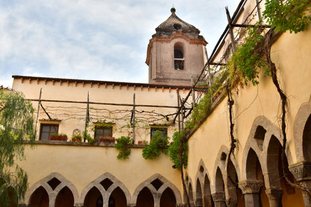Sorrento, Italy - March 6 2025: the San Francesco cloister in the picturesque city centerのeditorial素材