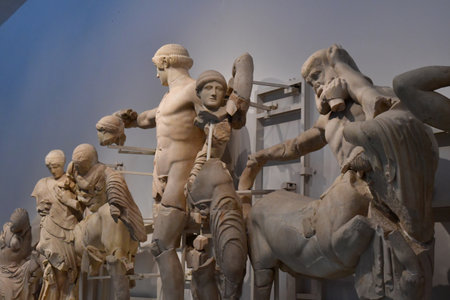 Ancient Olympia; Greece - August 30 2022: museum of the archaeological site