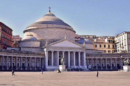 Naples, Italy - March 6 2025: the Piazza del Plebiscitoのeditorial素材