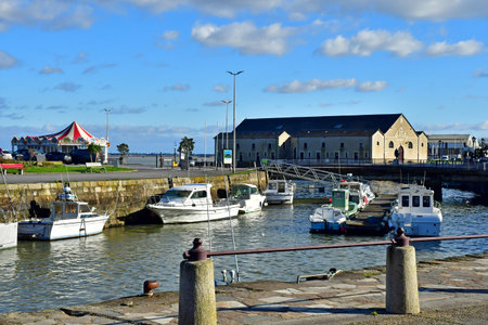 Le Croisic, France - January 2 2025: the picturesque city center and the marina