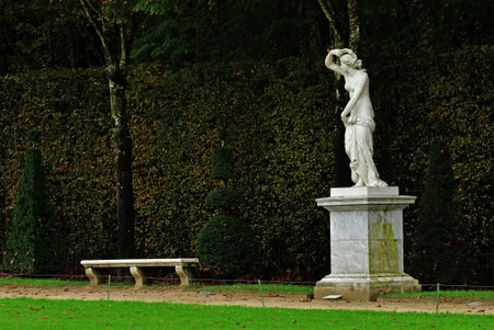 Versailles; France - October 27 2023: marble statue in the castle parkのeditorial素材