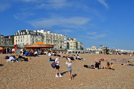 Brighton, England - June 04 2023: the seaside,のeditorial素材