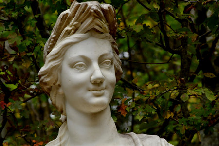 Versailles; France - October 27 2023: marble statue in the castle parkのeditorial素材