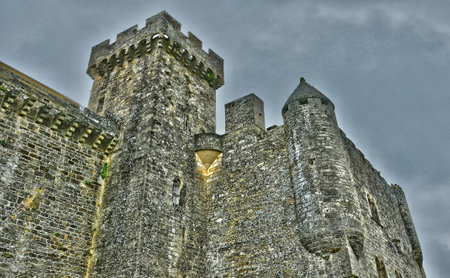 Beynac et Cazenac, France - August 18 2016: the historical old castle built in the 12th centuryのeditorial素材