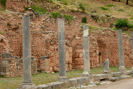 Delphi; Greece - August 31 2022: the archaeological site