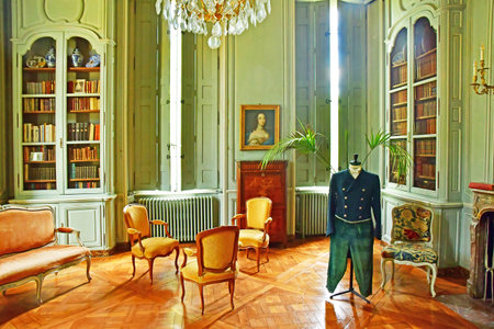 Chaussy, France - May 2 2025: office in the classical castle