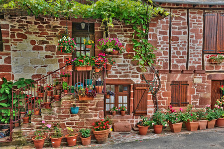 Collonges la Rouge, France - August 18, 2024: the picturesque old villageのeditorial素材