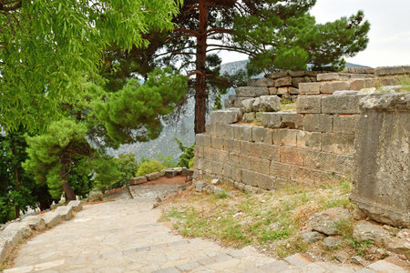 Delphi; Greece - August 31 2022: the archaeological site