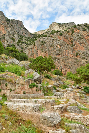 Delphi; Greece - August 31 2022: the archaeological site