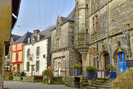 Rochefort-en-Terre, France - January 2, 2025: the picturesque city centerのeditorial素材