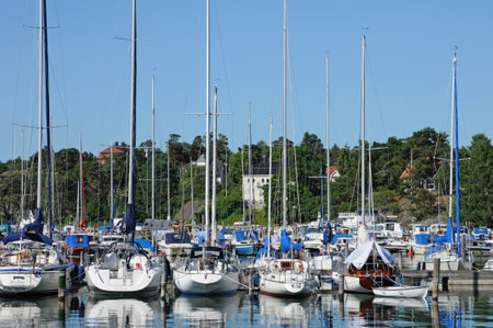 Nynashamn, Sweden - June 26 2011: the picturesque villageのeditorial素材
