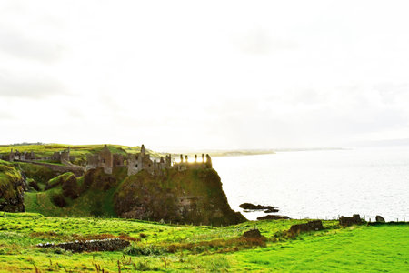 Portrush; Northern Ireland - September 15 2022: the Dunluce castle