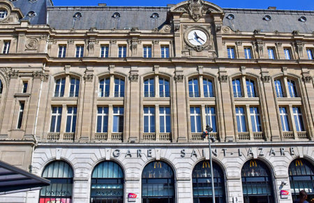 Paris, France - April 10, 2025: the Saint Lazare stationのeditorial素材