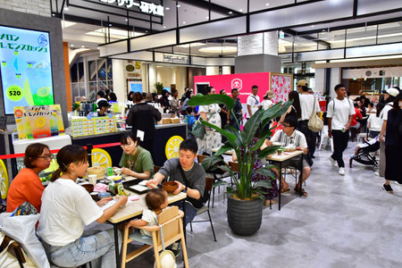 Yokohama; Japan - August 10 2024: restaurant bar in the World Porters shopping mallのeditorial素材