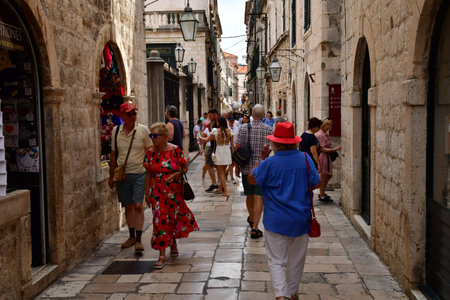 Dubrovnik; Croatia - August 29 2022: the picturesque old cityのeditorial素材