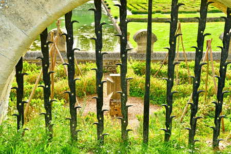 Chaussy, France - May 2 2025: medicinal garden in the Villarceaux estateのeditorial素材