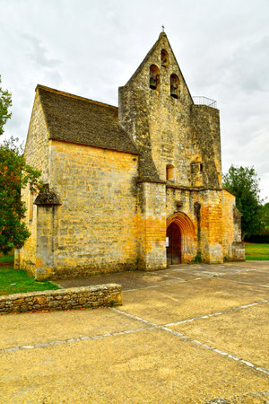 Saint Nathalene; France - October 7, 2023: the Saint Martial de Saint Nathalene churchのeditorial素材