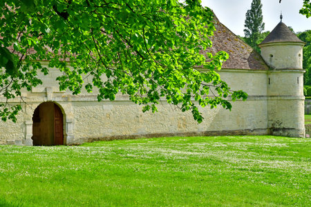Chaussy, France - May 2 2025: renaissance castle in the Villarceaux estateのeditorial素材