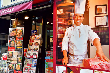 Kobe; Japan - August 22 2024: restaurant in the city centerのeditorial素材