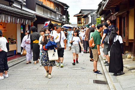 Kyoto; Japan - August 10 2024: the Gion districtのeditorial素材