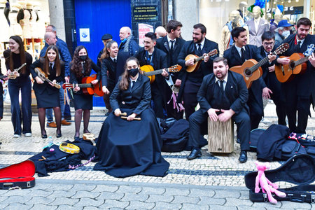Porto, Portugal - July 10 2022: the Santa Catarina street in the historical city centerのeditorial素材