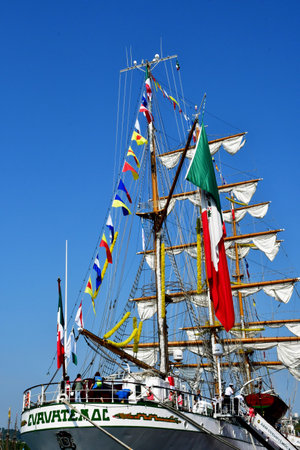 Rouen, France - June 13 2023: Armada de Rouen, the Cuauhtemoc, Mexican navy school boatのeditorial素材