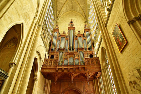 Le Mans; France - May 29 2025: the Saint Julien cathedralのeditorial素材